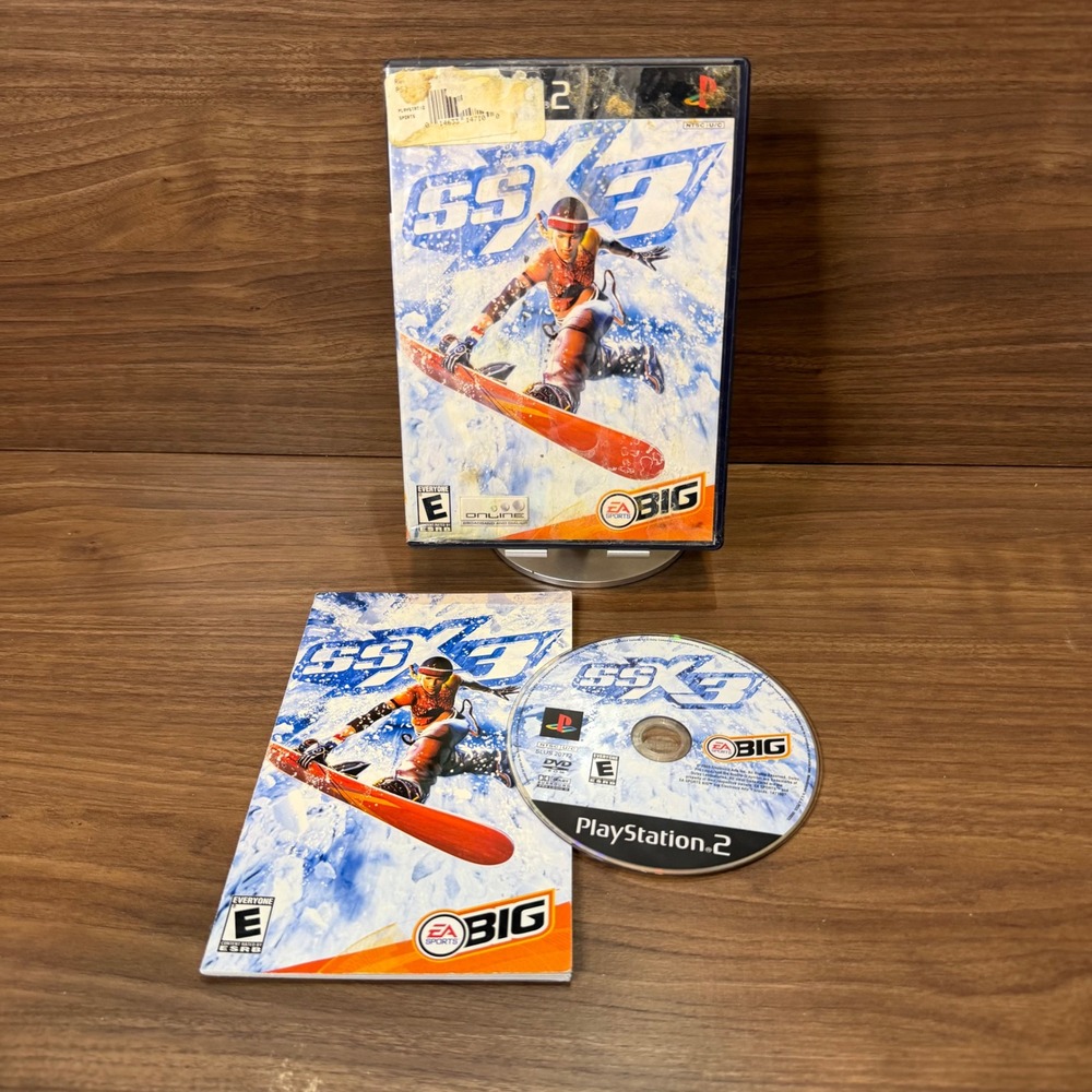 EA Sports SSX 3 Video Game PlayStation 2 Blue Good CIB Snowboarding Retro